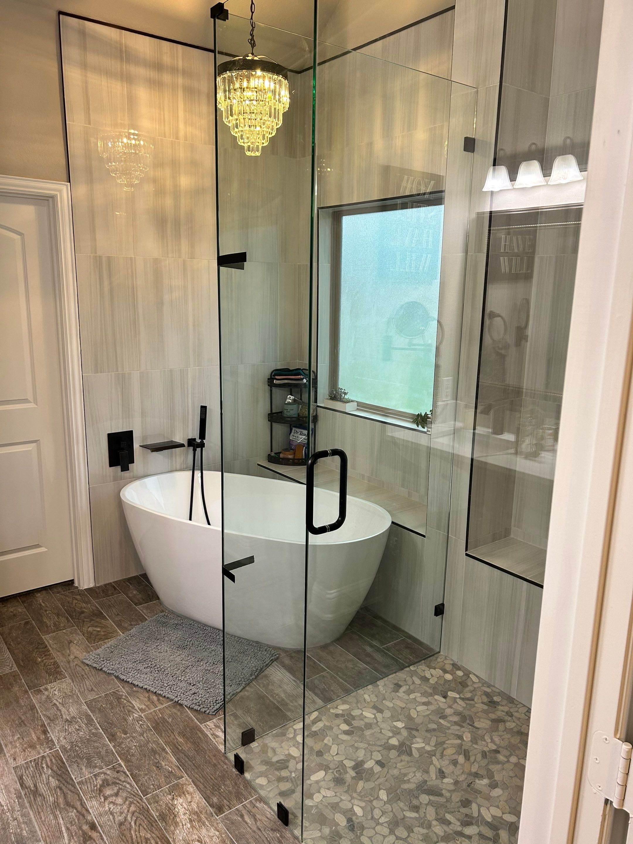 Luxury bathroom with freestanding tub